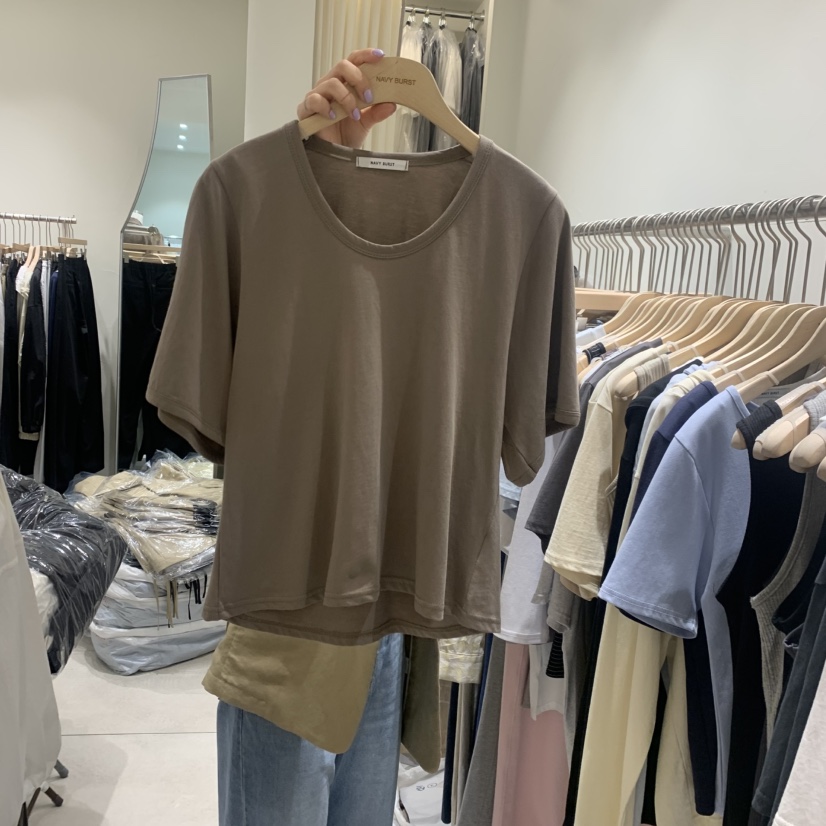NAVYBURST東大門實拍韓國女士新品休閑26春夏職業26夏季T恤U領NAVY BURSTT恤圖色2