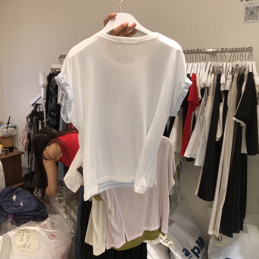 VENIR-a韓國直郵女裝新品職業時尚人氣熱賣休閑T恤假兩件VENIR-aT恤