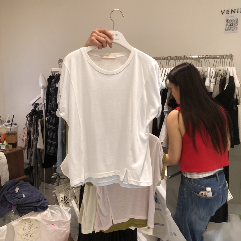 VENIR-a韓國直郵女裝新品職業時尚人氣熱賣休閑T恤假兩件VENIR-aT恤圖色1
