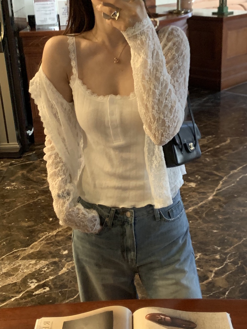 LA CREME韓國代購女裝新款職業推薦熱賣休閑26春夏襯衫蕾絲衫LA CREME襯衫/蕾絲衫