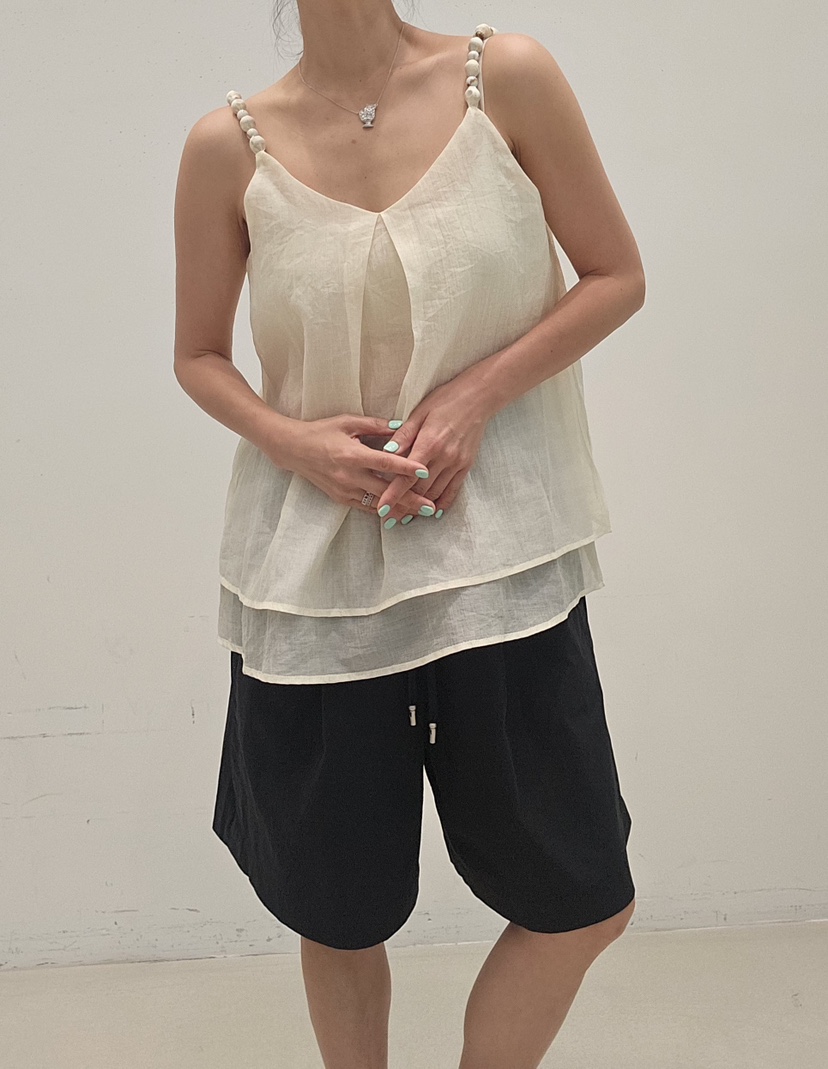 NEOUL韓國直郵實拍女士新品職業26春夏人氣26夏季吊帶背心NEOUL/ahin雙領標簽吊帶/背心