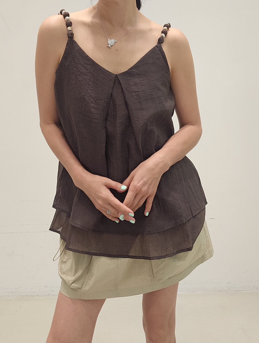 NEOUL韓國直郵實拍女士新品職業26春夏人氣26夏季吊帶背心NEOUL/ahin雙領標簽吊帶/背心