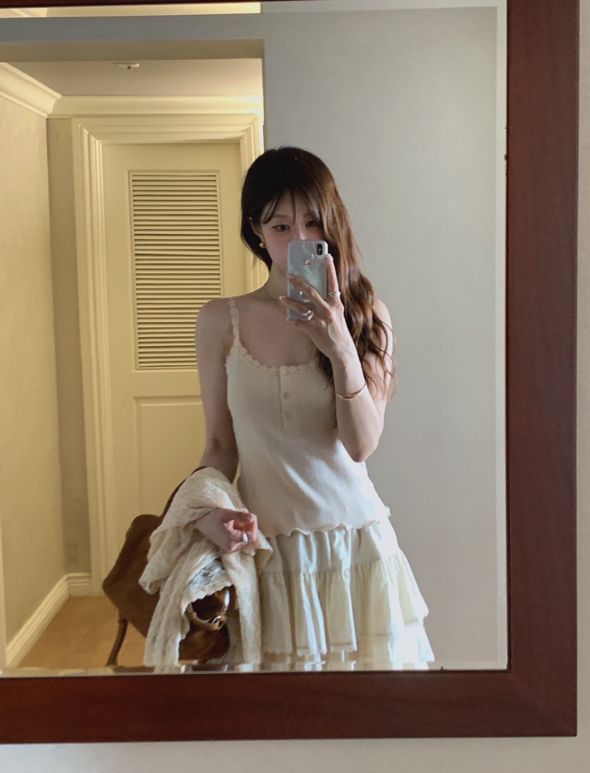LA CREME韓國東大門直郵女士新品熱賣人氣26夏季吊帶背心蕾絲LA CREME吊帶/背心