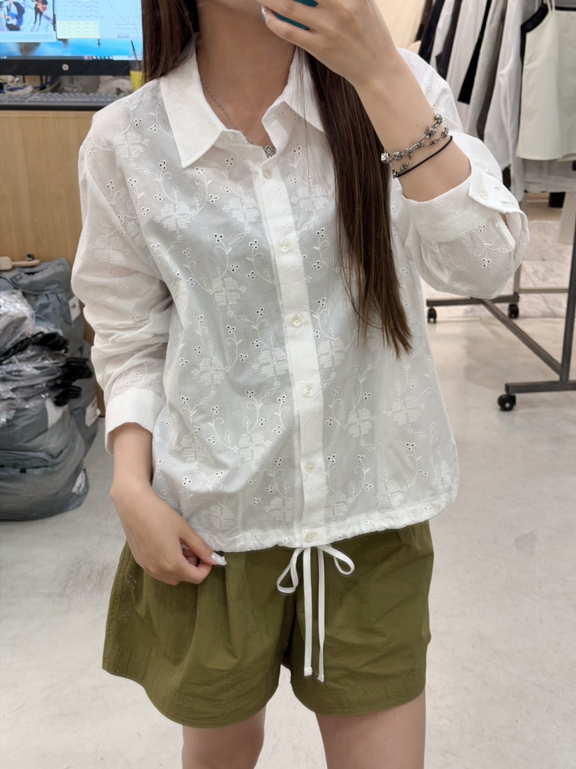 THE EYL韓國直郵女士新品26夏季熱賣推薦襯衫蕾絲衫刺繡THE EYL襯衫/蕾絲衫