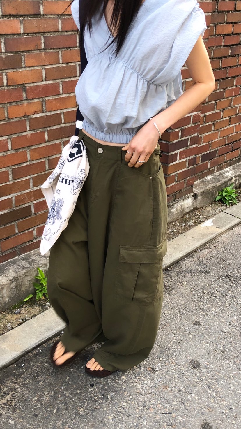 OVER RICH韓國直郵女裝新品職業26春夏時尚26夏季休閑褲棉OVER RICH休閑褲