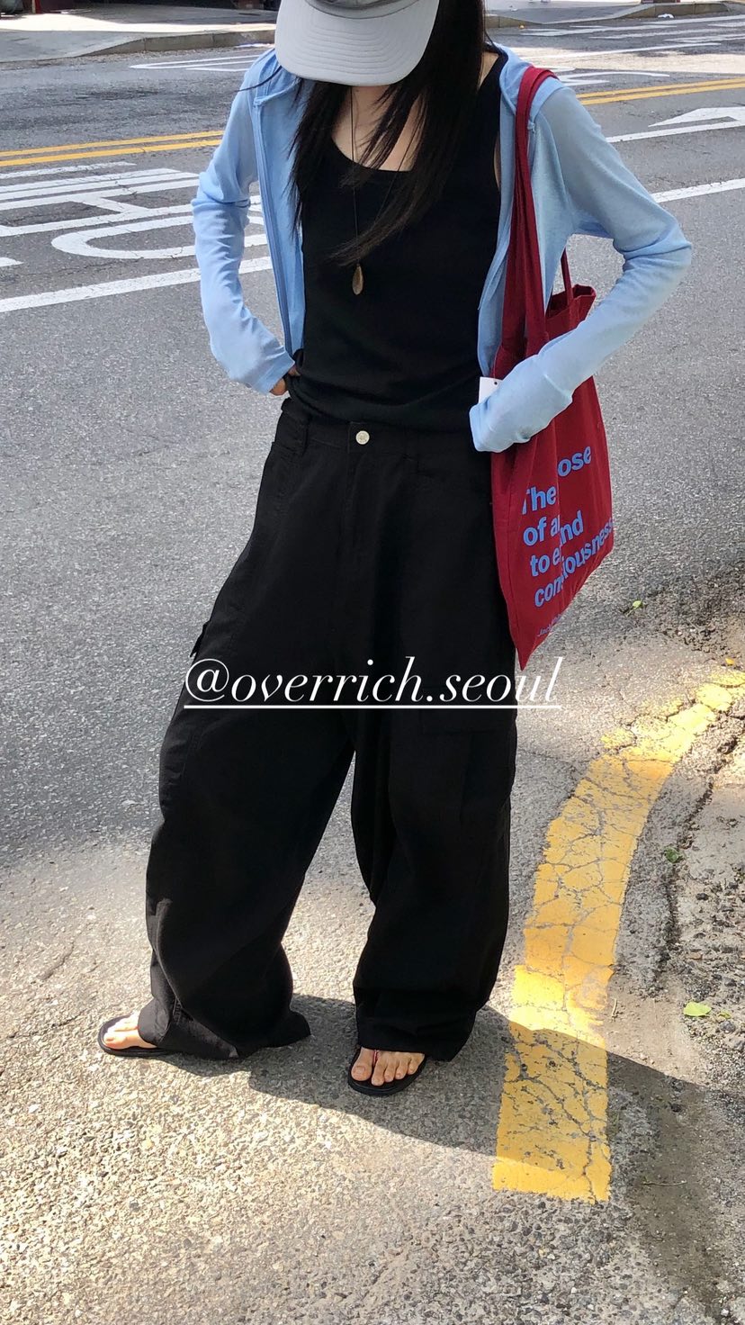 OVER RICH韓國直郵女裝新品職業26春夏時尚26夏季休閑褲棉OVER RICH休閑褲