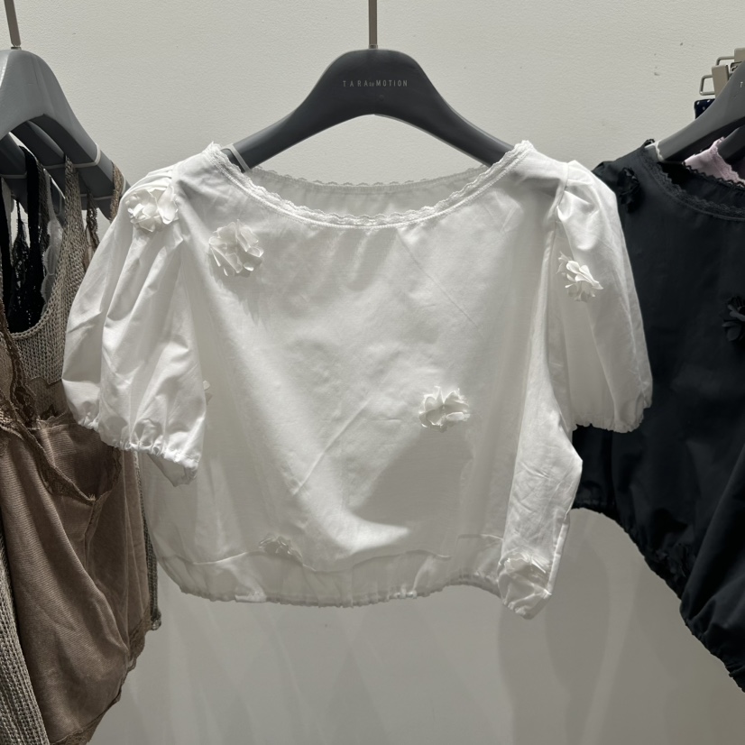 TARABY MOTION韓國東大門直郵女士新品26夏季襯衫蕾絲衫絨TARABY MOTION襯衫/蕾絲衫圖色1