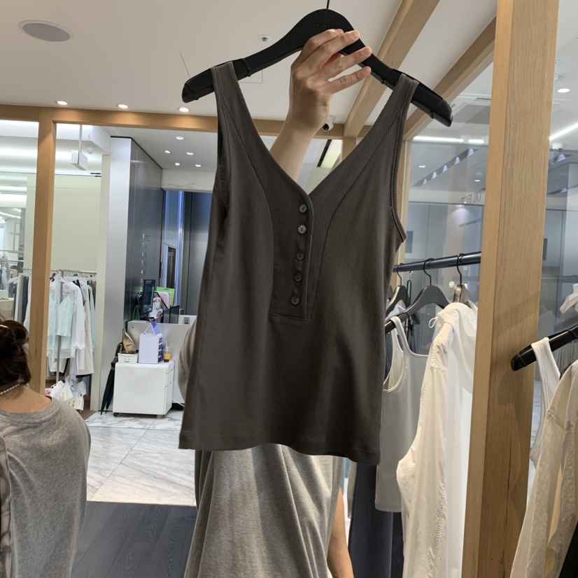OBJECT韓國代購女士新品推薦人氣26春夏吊帶背心無袖紐扣OBJECT吊帶/背心圖色2