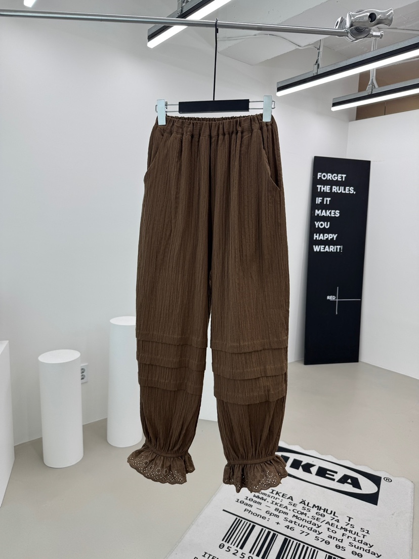RED-A韓國東大門直郵女士新款26春夏推薦休閑褲蕾絲褶裥RED-A休閑褲圖色2