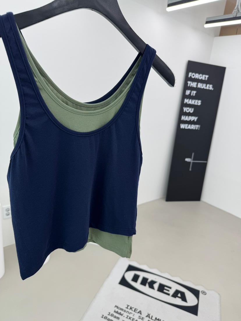 RED-A韓國代購女裝新品26夏季時尚休閑吊帶背心假兩件無袖RED-A吊帶/背心圖色3