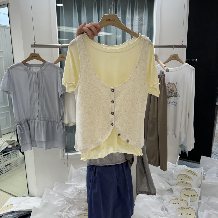 OURMOMENT韓國代購女裝新品時尚26春夏休閑吊帶背心不含內搭OURMOMENT吊帶/背心圖色2