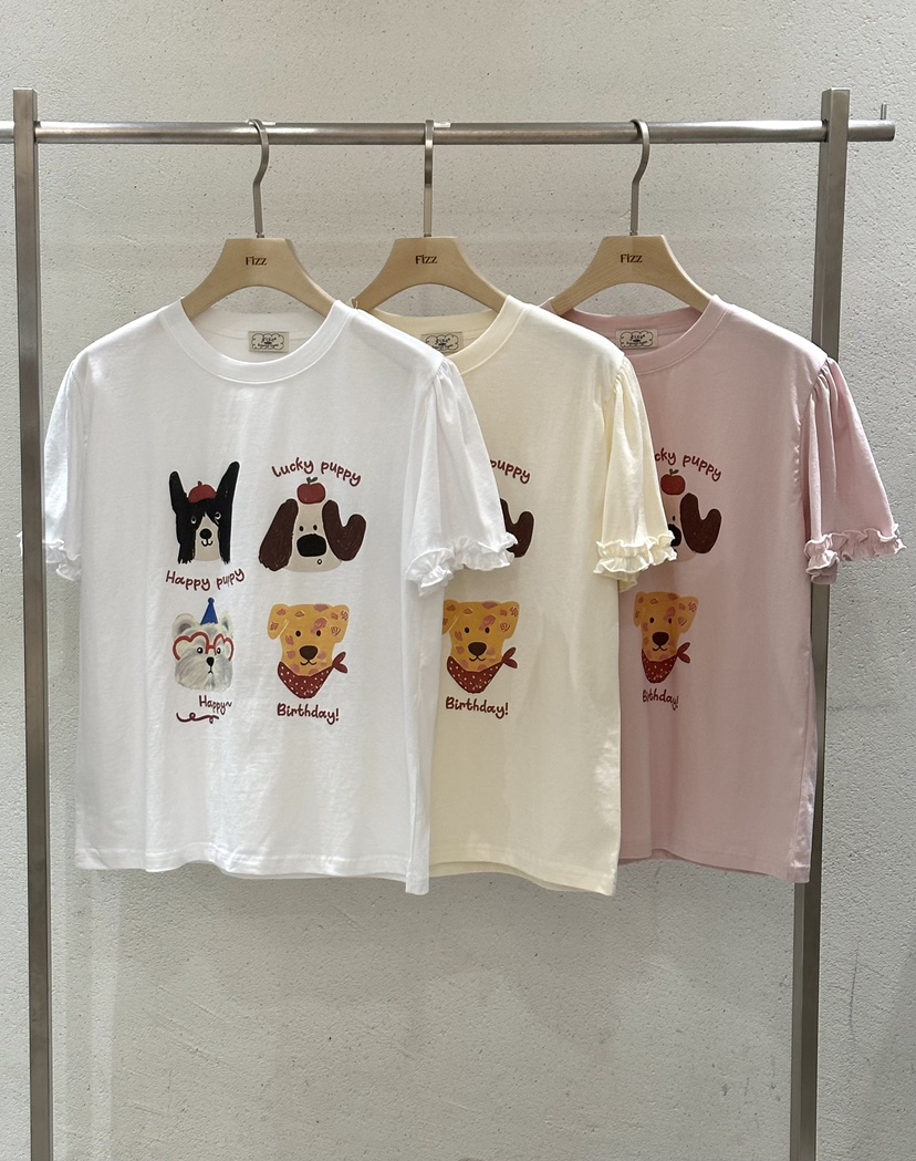 FIZZ韓國直郵女裝新品人氣推薦26夏季職業26春夏休閑熱賣T恤FIZZT恤