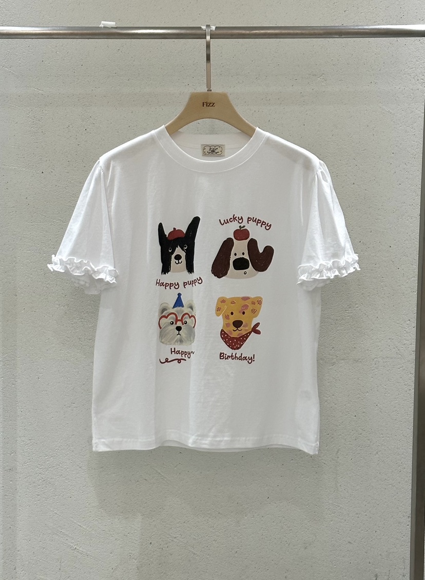 FIZZ韓國直郵女裝新品人氣推薦26夏季職業26春夏休閑熱賣T恤FIZZT恤圖色1