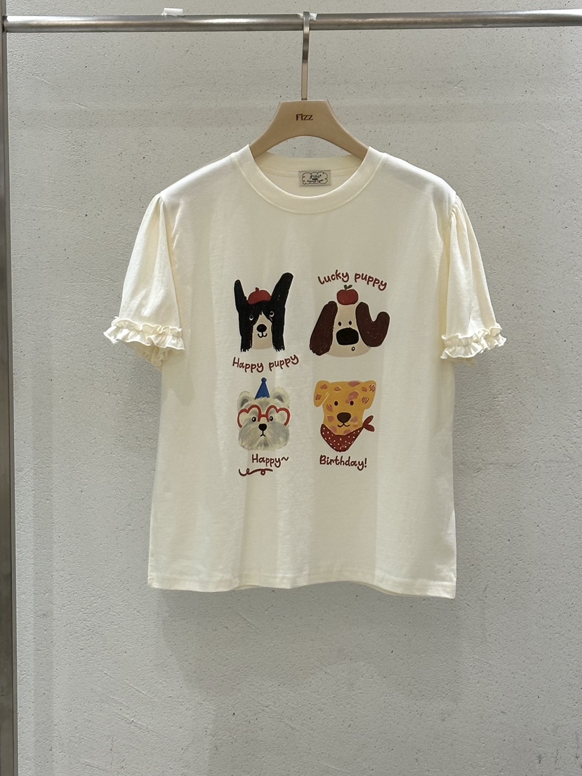 FIZZ韓國直郵女裝新品人氣推薦26夏季職業26春夏休閑熱賣T恤FIZZT恤圖色2