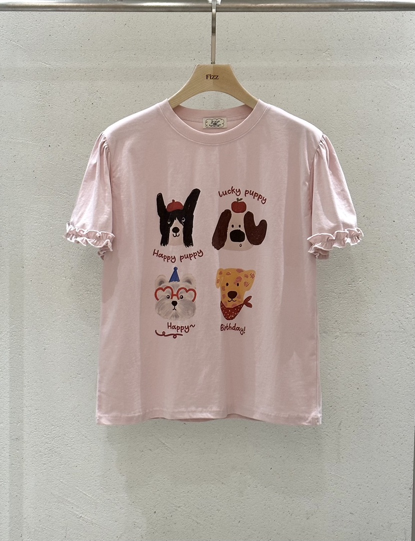 FIZZ韓國直郵女裝新品人氣推薦26夏季職業26春夏休閑熱賣T恤FIZZT恤圖色3