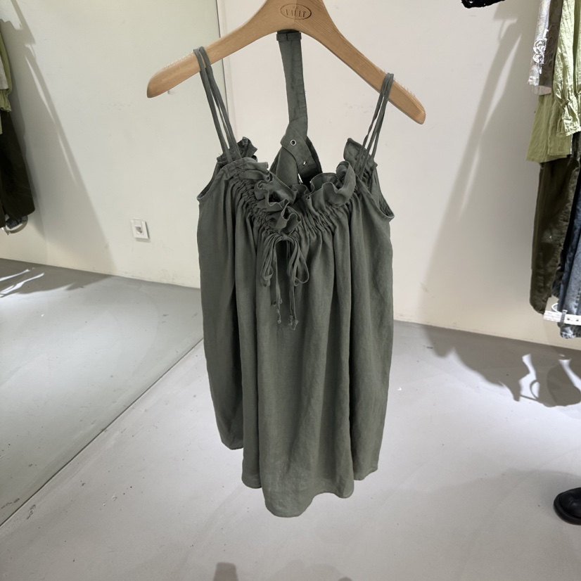 VAULT韓國代購女士新品推薦人氣熱賣26春夏連衣裙腰帶亞麻VAULT連衣裙圖色2