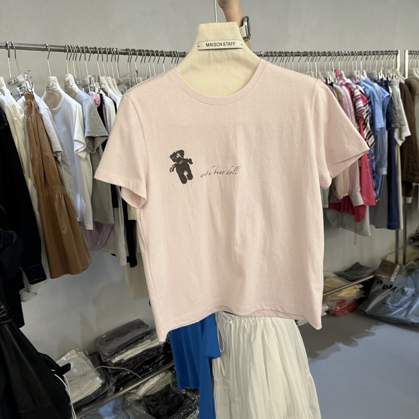 DOUBLE STANDARD/LE SMOKING/MAISONSTAFF韓國東大門直郵女裝新款26春夏T恤MAISONSTAFFT恤圖色2