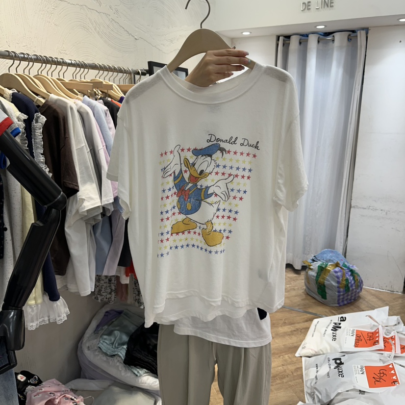 DE LINE韓國直郵女裝新品推薦26春夏人氣職業休閑T恤亞麻DE LINET恤圖色1