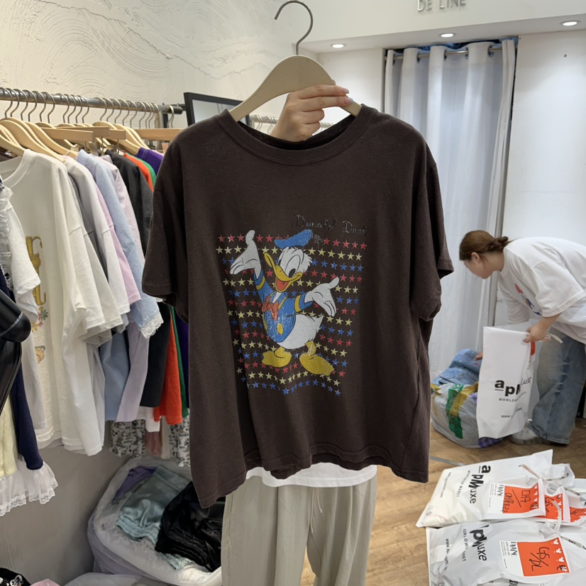 DE LINE韓國直郵女裝新品推薦26春夏人氣職業休閑T恤亞麻DE LINET恤圖色2