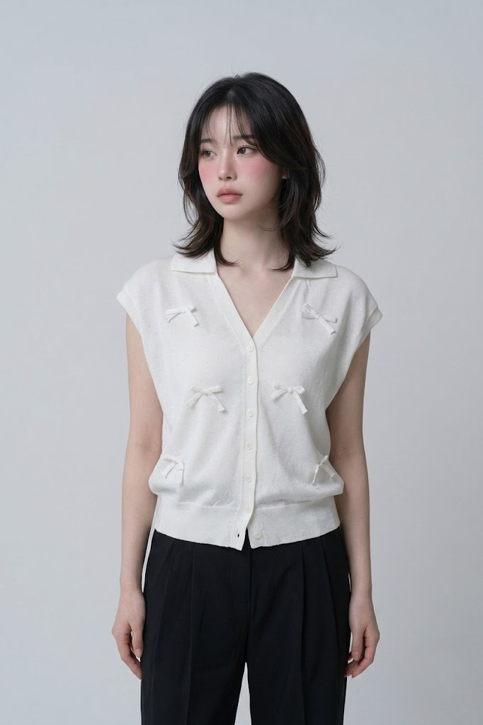 FABRIC韓國直郵女裝新款26春夏熱賣時尚推薦26夏季針織衫絲帶FABRIC針織衫