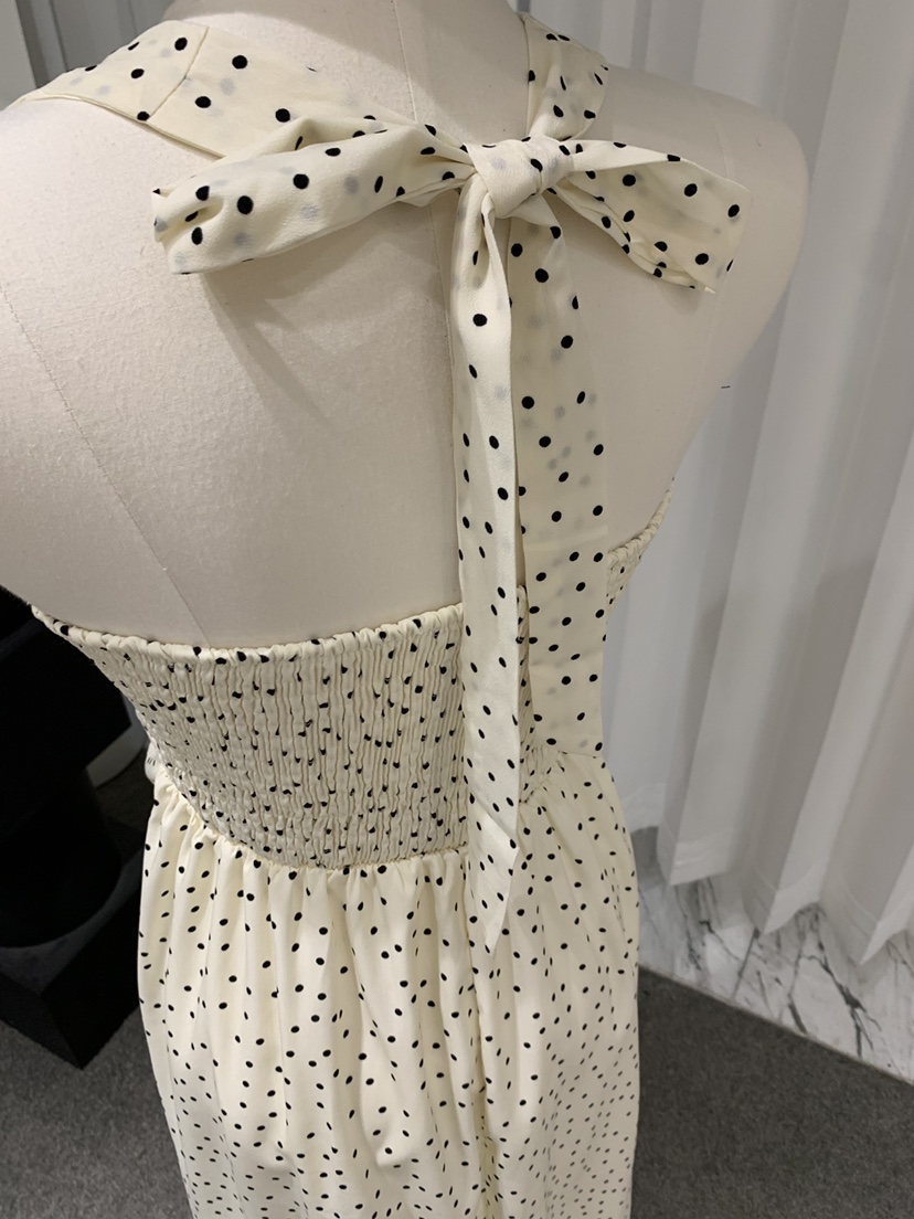 FABRIC韓國直郵女士新款人氣26夏季職業26春夏連衣裙圓點FABRIC連衣裙