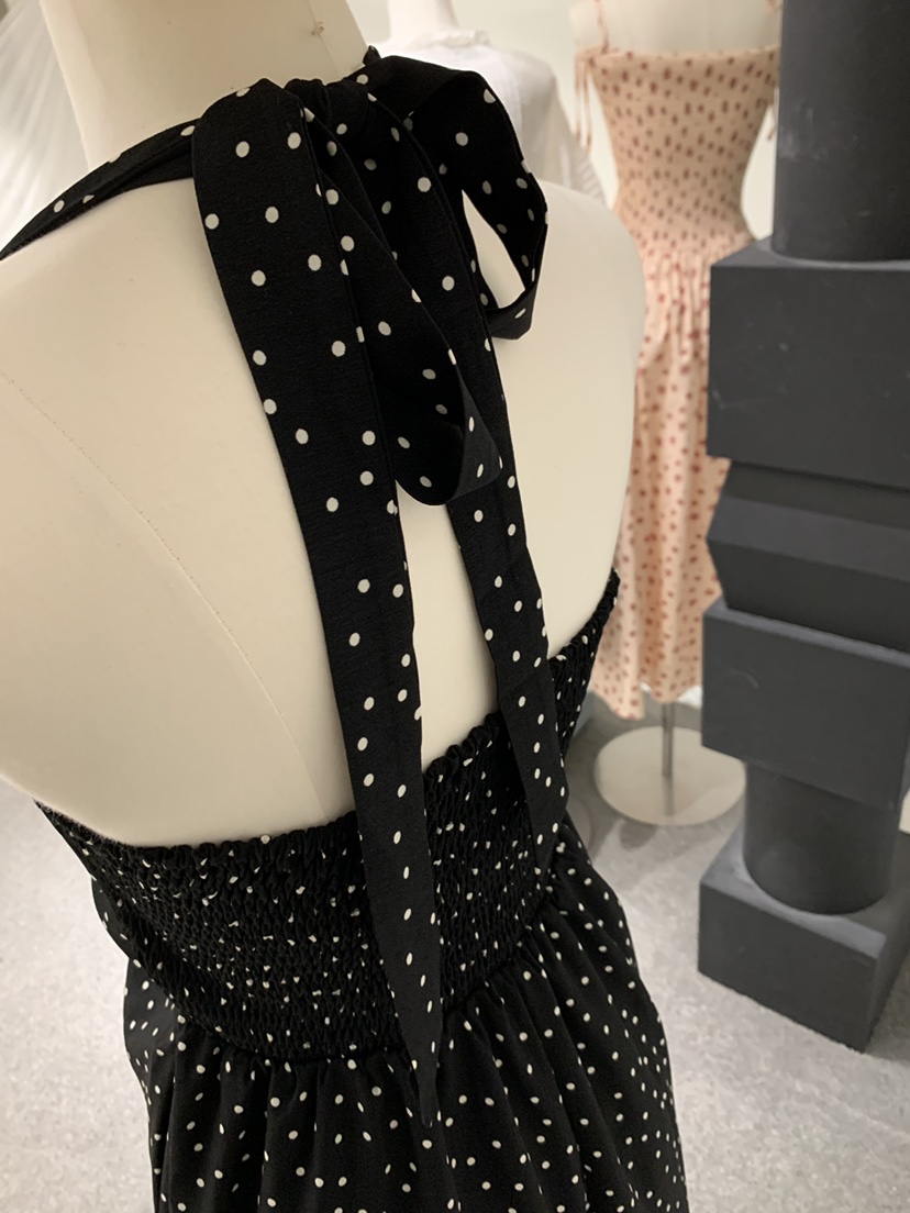 FABRIC韓國直郵女士新款人氣26夏季職業26春夏連衣裙圓點FABRIC連衣裙