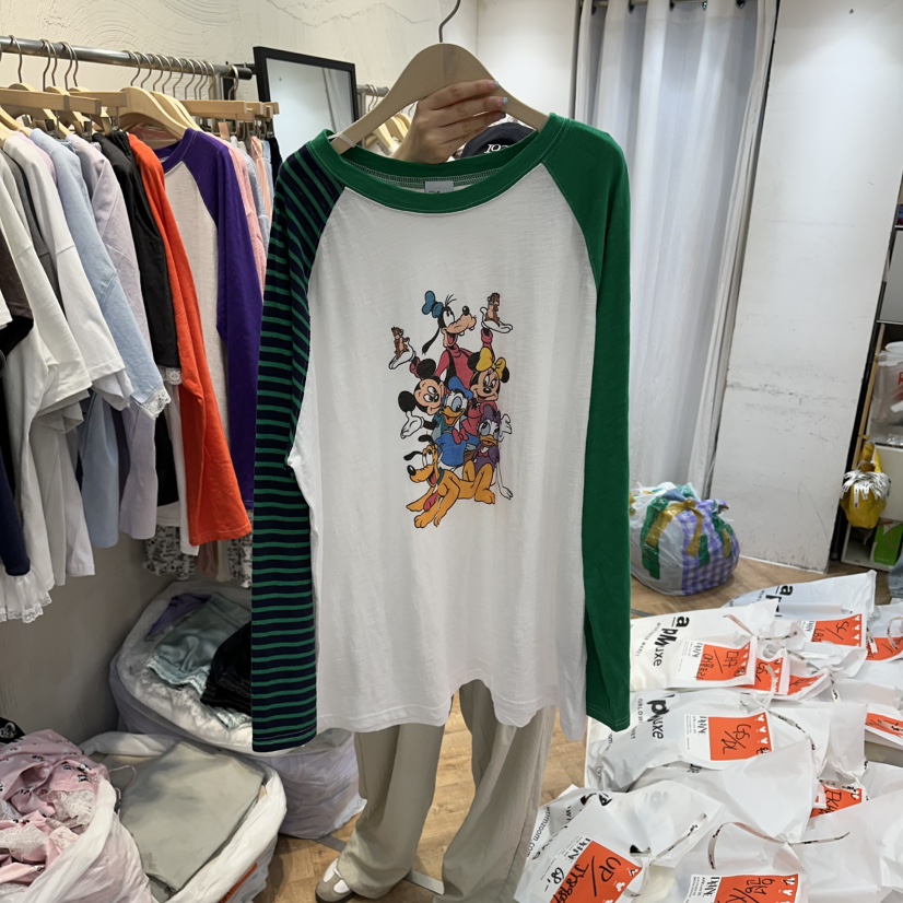 DE LINE東大門實拍韓國女士新品熱賣休閑26夏季時尚長袖T恤DE LINE長袖T恤圖色2