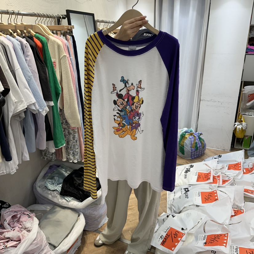 DE LINE東大門實拍韓國女士新品熱賣休閑26夏季時尚長袖T恤DE LINE長袖T恤圖色3