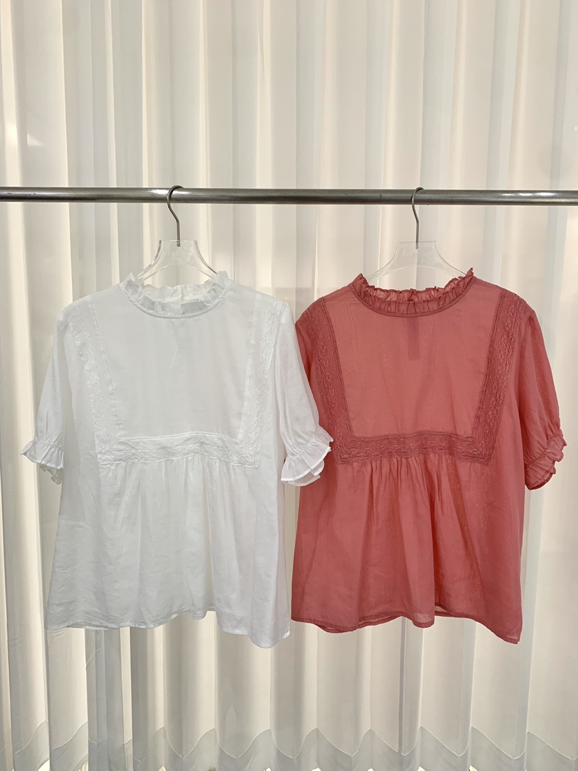 FABRIC韓國東大門直郵女裝新品26夏季人氣襯衫蕾絲衫亞麻布FABRIC襯衫/蕾絲衫