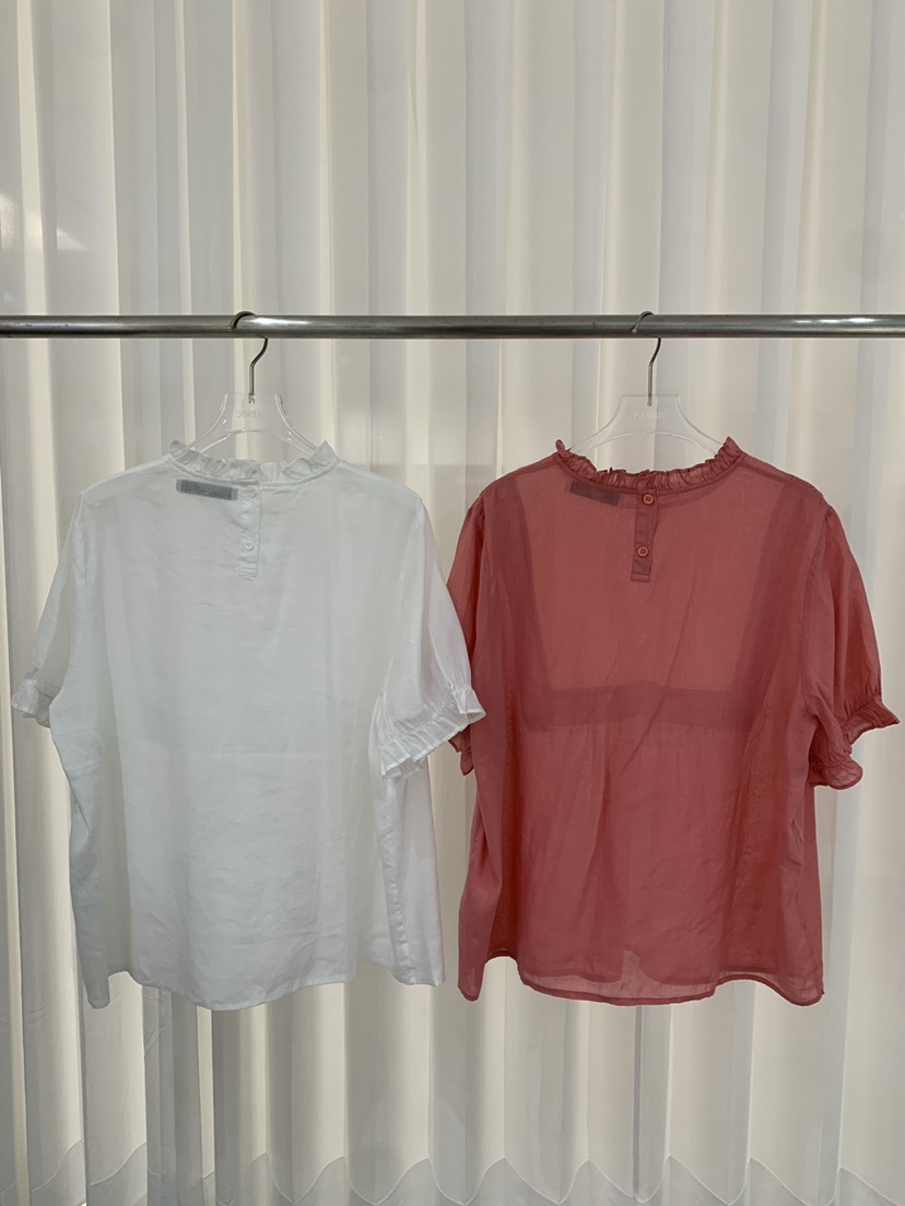 FABRIC韓國東大門直郵女裝新品26夏季人氣襯衫蕾絲衫亞麻布FABRIC襯衫/蕾絲衫