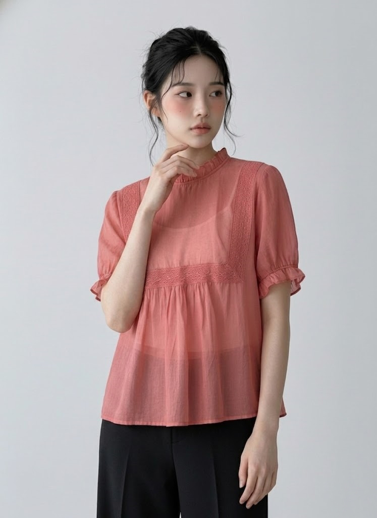 FABRIC韓國東大門直郵女裝新品26夏季人氣襯衫蕾絲衫亞麻布FABRIC襯衫/蕾絲衫