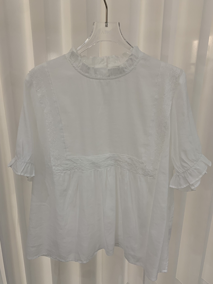 FABRIC韓國東大門直郵女裝新品26夏季人氣襯衫蕾絲衫亞麻布FABRIC襯衫/蕾絲衫圖色1