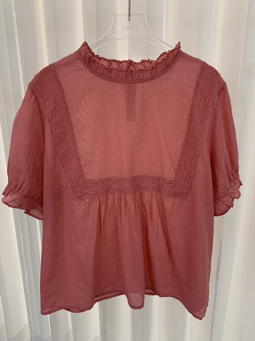 FABRIC韓國東大門直郵女裝新品26夏季人氣襯衫蕾絲衫亞麻布FABRIC襯衫/蕾絲衫圖色2
