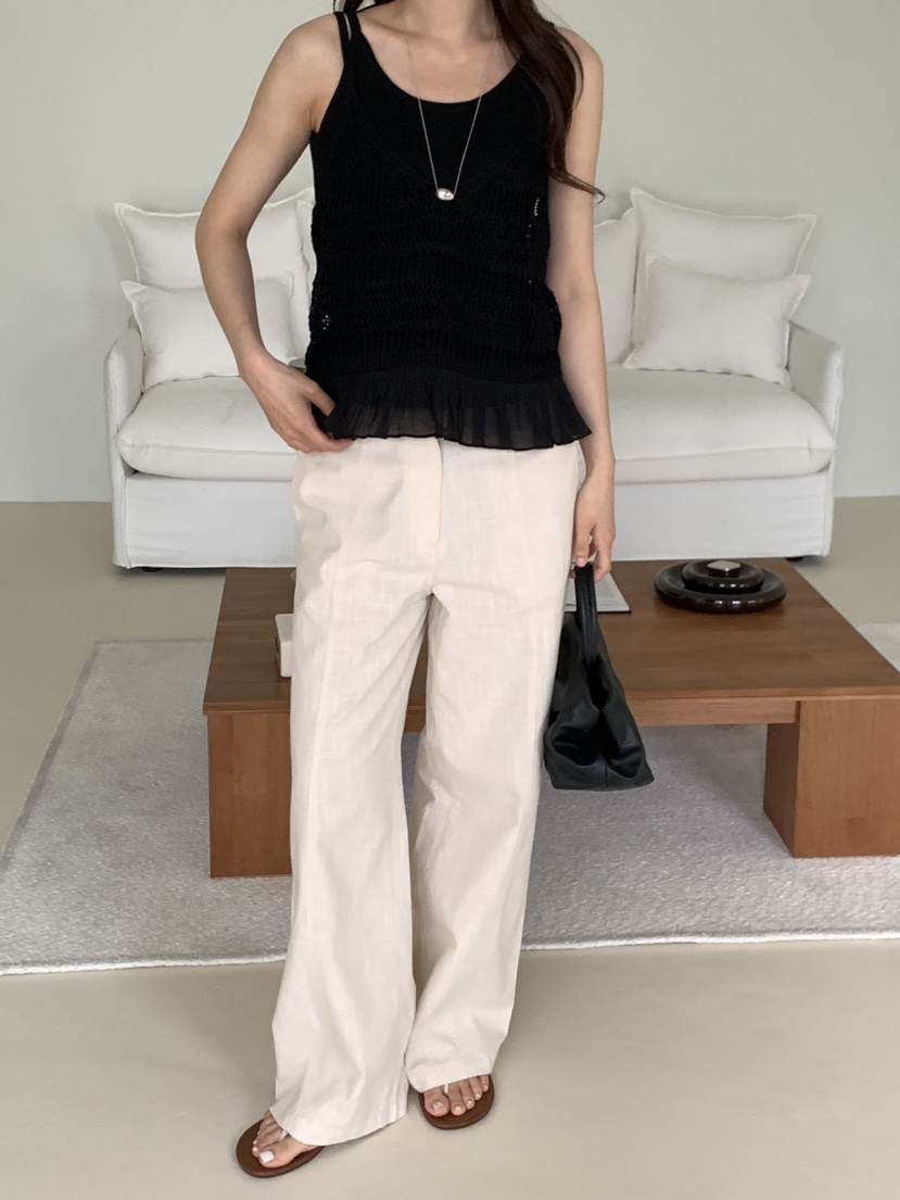 CICI韓國直郵女士新品休閑推薦人氣26夏季吊帶背心荷葉邊Ci Ci吊帶/背心
