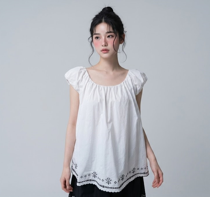 FABRIC韓國直郵女裝新品人氣時尚26春夏熱賣襯衫蕾絲衫刺繡FABRIC襯衫/蕾絲衫