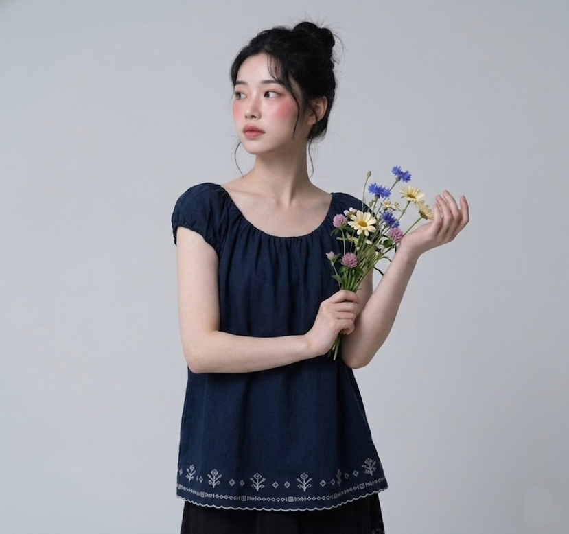 FABRIC韓國直郵女裝新品人氣時尚26春夏熱賣襯衫蕾絲衫刺繡FABRIC襯衫/蕾絲衫