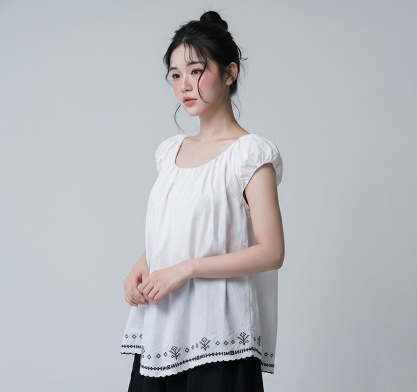 FABRIC韓國直郵女裝新品人氣時尚26春夏熱賣襯衫蕾絲衫刺繡FABRIC襯衫/蕾絲衫