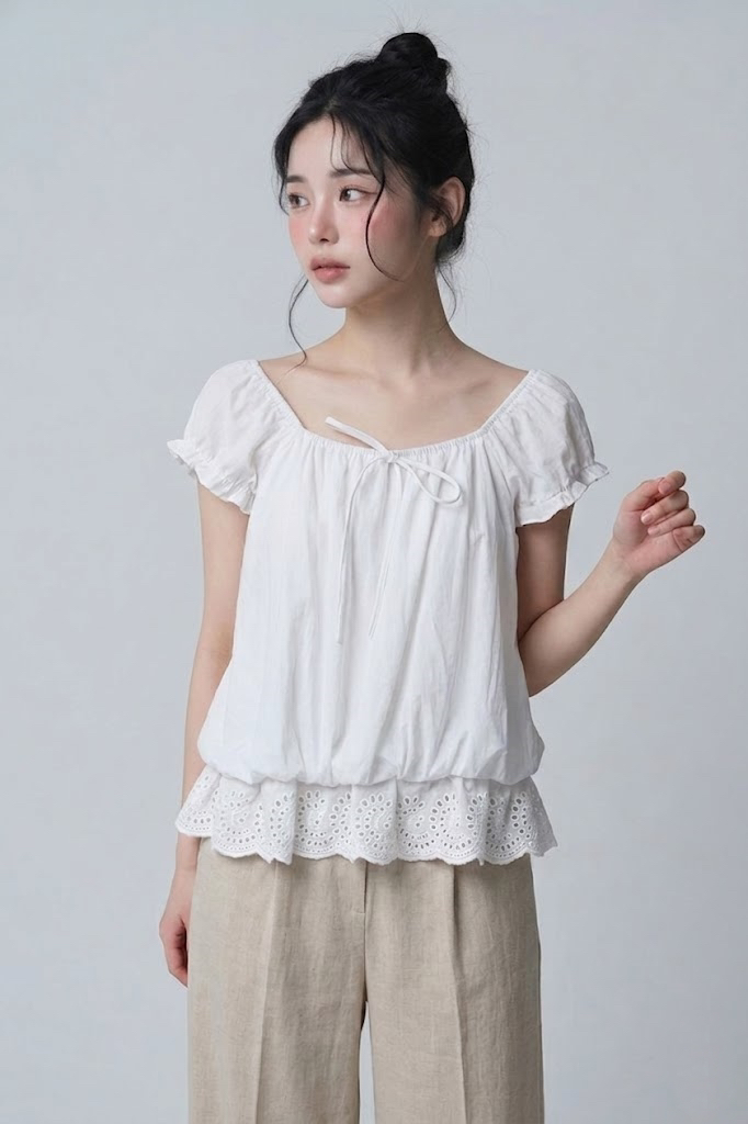 FABRIC韓國東大門代購女裝新品推薦職業時尚襯衫蕾絲衫蕾絲FABRIC襯衫/蕾絲衫