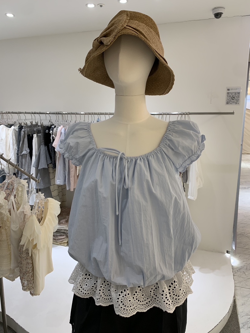 FABRIC韓國東大門代購女裝新品推薦職業時尚襯衫蕾絲衫蕾絲FABRIC襯衫/蕾絲衫