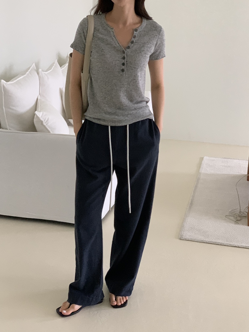 CICI東大門實拍韓國女士新款26春夏推薦職業休閑褲柔軟亞麻Ci Ci休閑褲