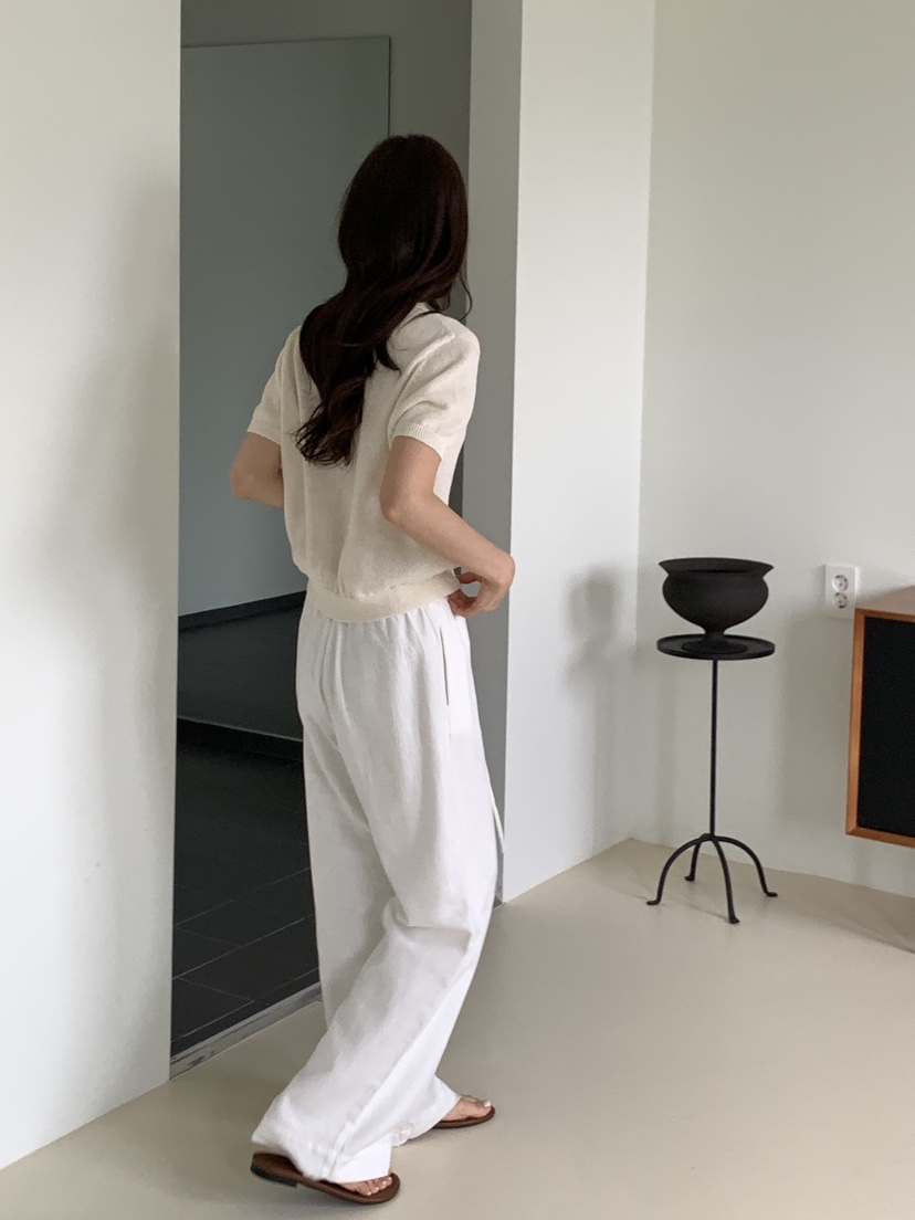 CICI東大門實拍韓國女士新款26春夏推薦職業休閑褲柔軟亞麻Ci Ci休閑褲
