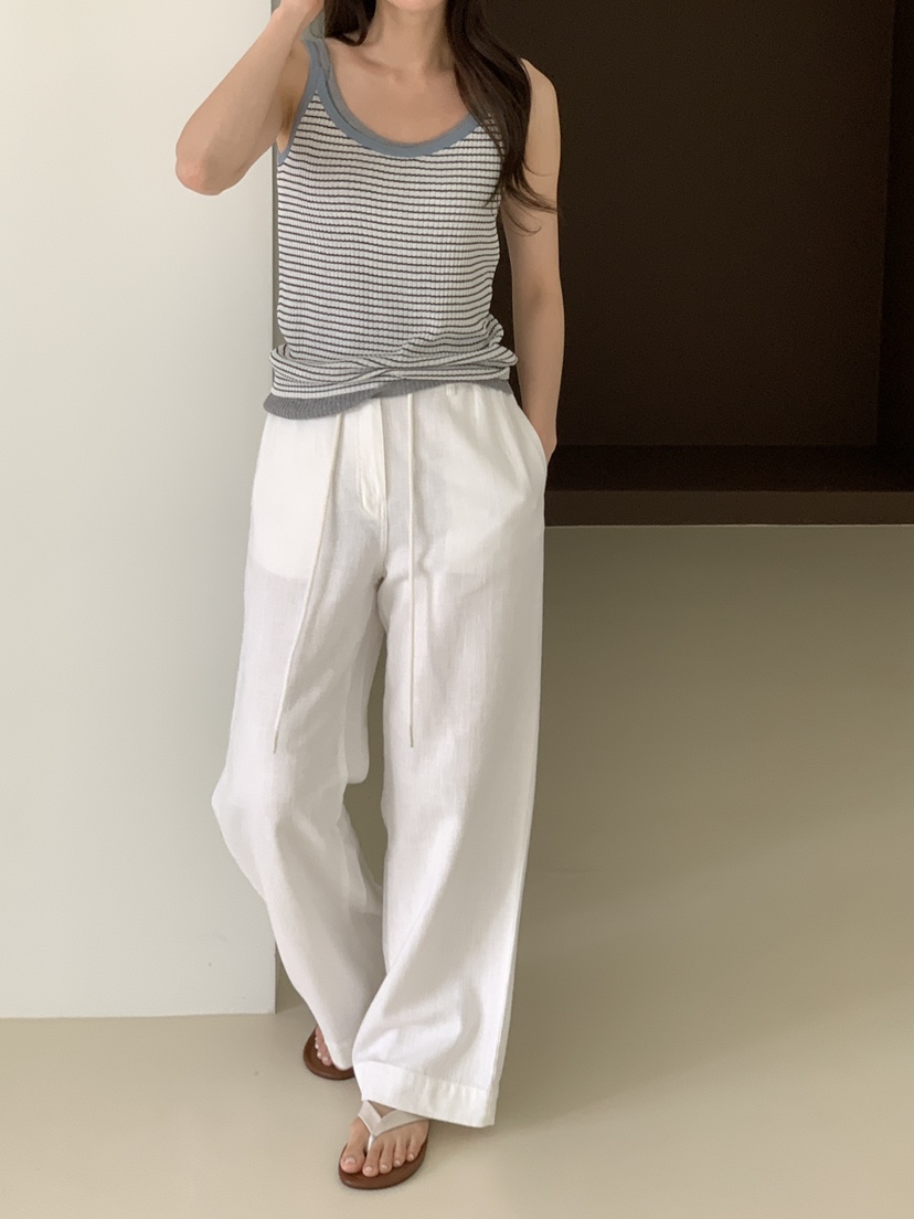 CICI東大門實拍韓國女士新款26春夏推薦職業休閑褲柔軟亞麻Ci Ci休閑褲