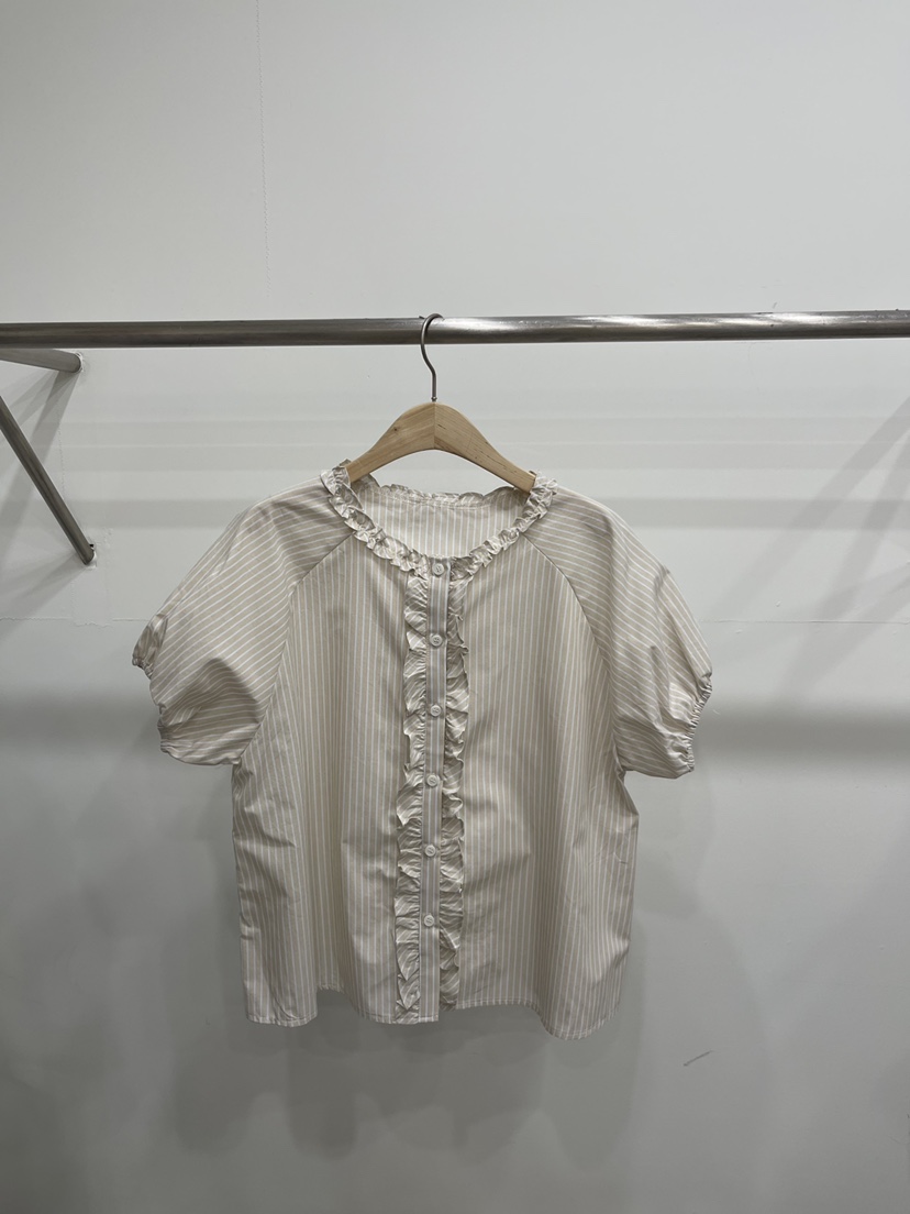 FIFTY韓國直郵女裝新品26夏季26春夏時尚休閑人氣襯衫蕾絲衫FIFTY襯衫/蕾絲衫圖色2