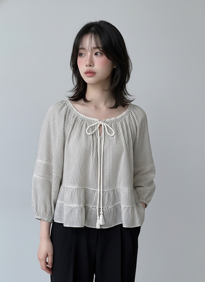FABRIC韓國直郵女士新款休閑時尚職業推薦26夏季襯衫蕾絲衫FABRIC襯衫/蕾絲衫