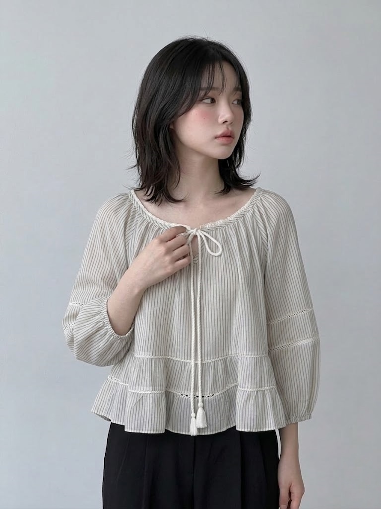 FABRIC韓國直郵女士新款休閑時尚職業推薦26夏季襯衫蕾絲衫FABRIC襯衫/蕾絲衫