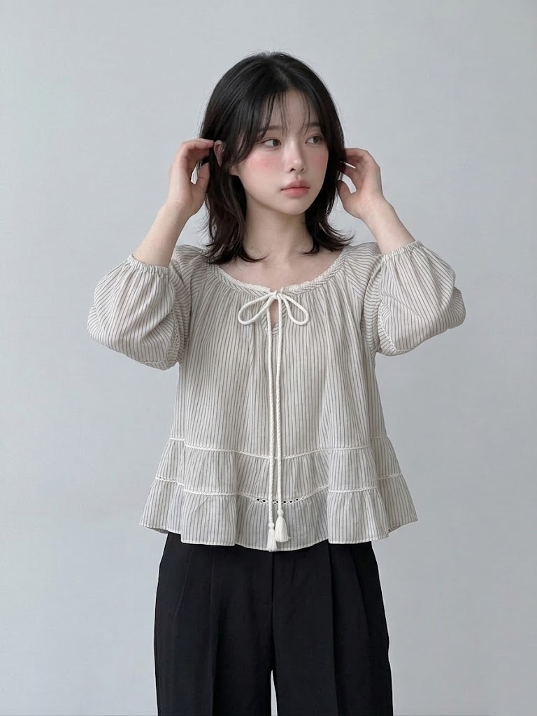 FABRIC韓國直郵女士新款休閑時尚職業推薦26夏季襯衫蕾絲衫FABRIC襯衫/蕾絲衫