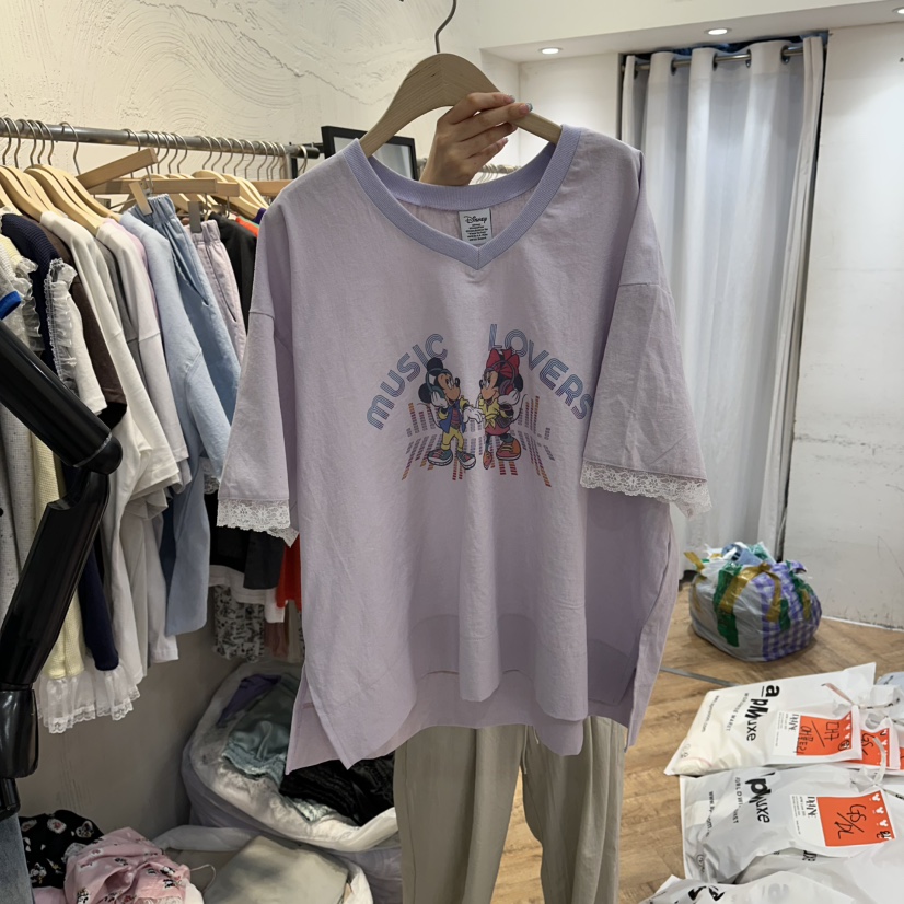 DE LINE韓國代購女士新款休閑26春夏時尚職業熱賣T恤亞麻DE LINET恤圖色2