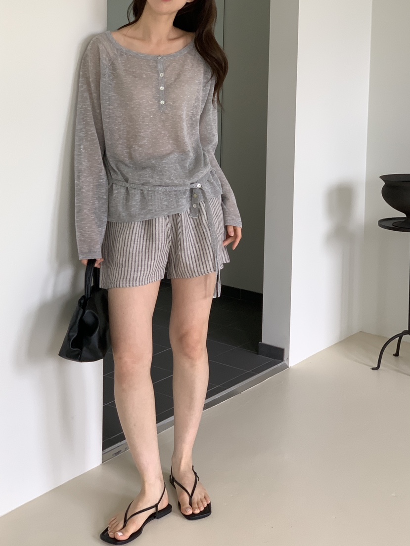 CICI韓國直郵女裝新品人氣26夏季熱賣26春夏針織衫含繩透視Ci Ci針織衫