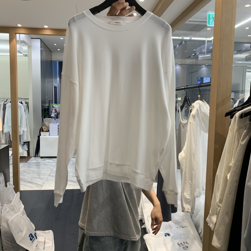 OBJECT東大門實拍韓國女士新品人氣推薦26春夏職業長袖T恤OBJECT長袖T恤圖色1