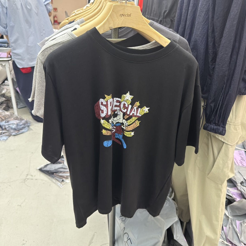 SPECIAL韓國直郵女士新品熱賣職業時尚推薦26春夏休閑T恤SPECIALT恤圖色5黑色